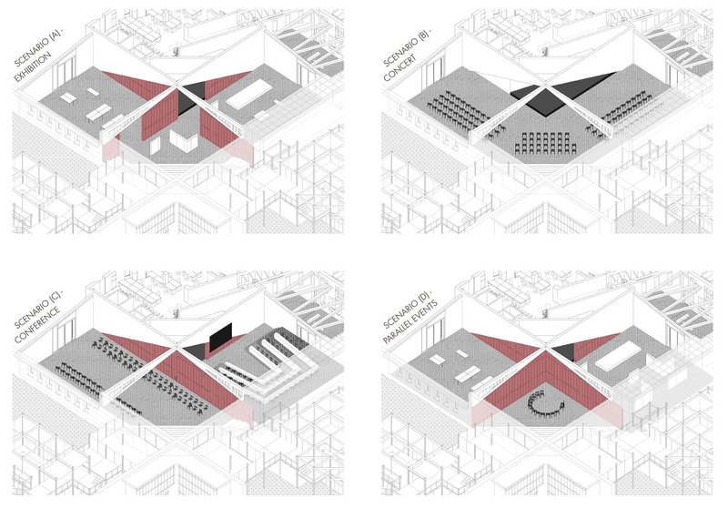 Flexible space adapts to various event scenarios.