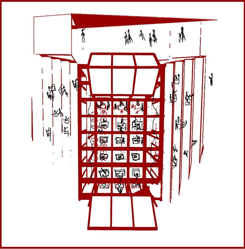 Diagram of Speakers' Corner program elements and spaces.