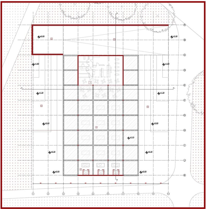 Floor plan of Speakers' Corner pavilion with flexible layout.