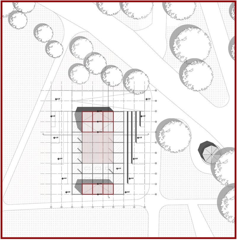 Roof plan of the Speakers' Corner pavilion.