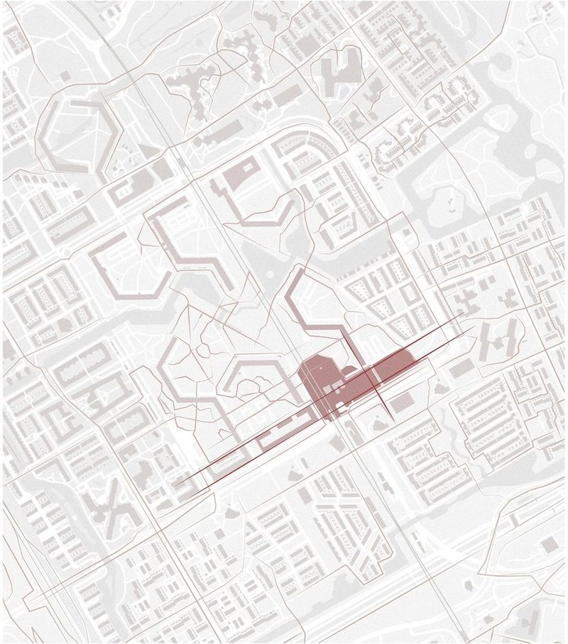 Site map highlighting Bijlmermeer community center location.