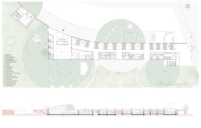 Open floor plan vet clinic