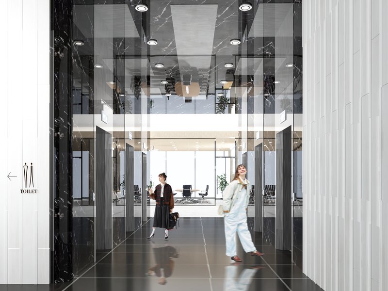 Hexagon interiors: Sleek design, efficient flow.