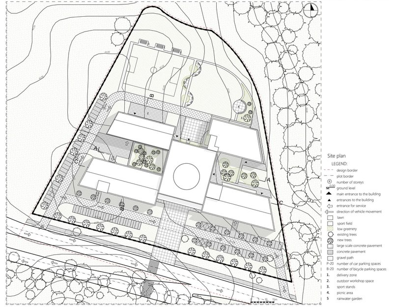Site plan for the innovative Technical Institute.
