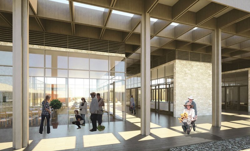 Inviting courtyard space promotes social interaction and community bonding.