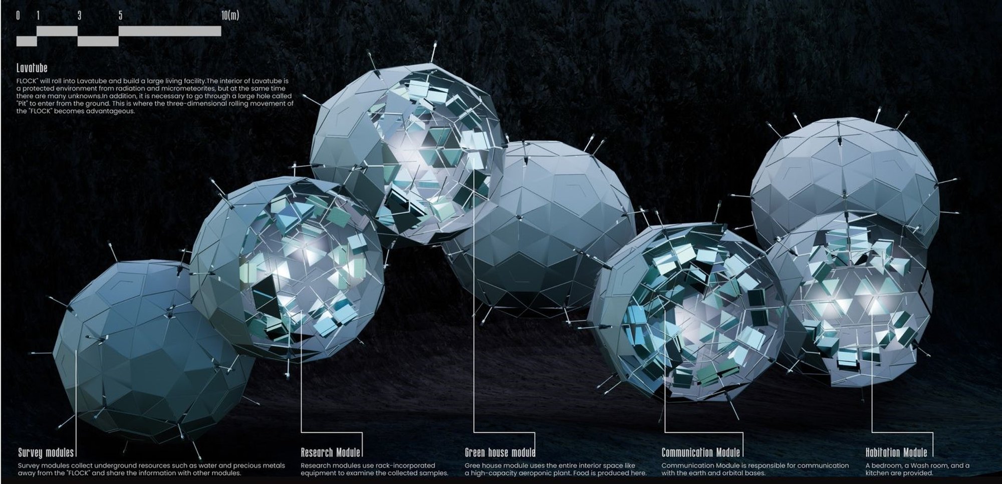 Exploring the Future of Lunar Architecture: The FLOCK Project