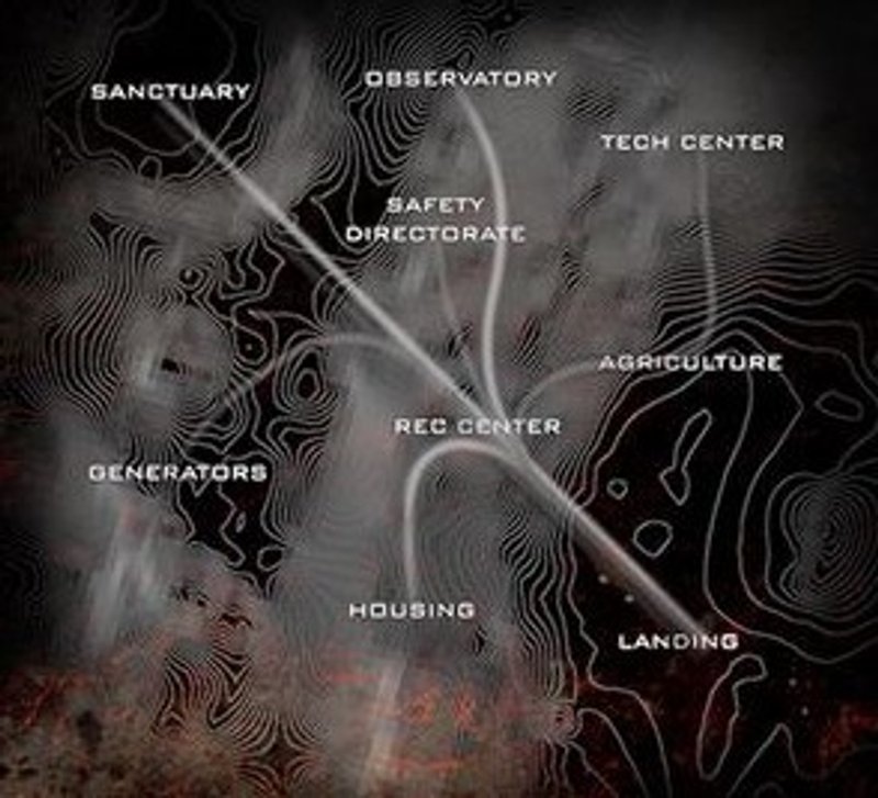 Martian Cryo-Ark: Colony layout integrating key facilities.