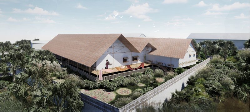 Aerial view showcasing the resilient, eco-friendly design.