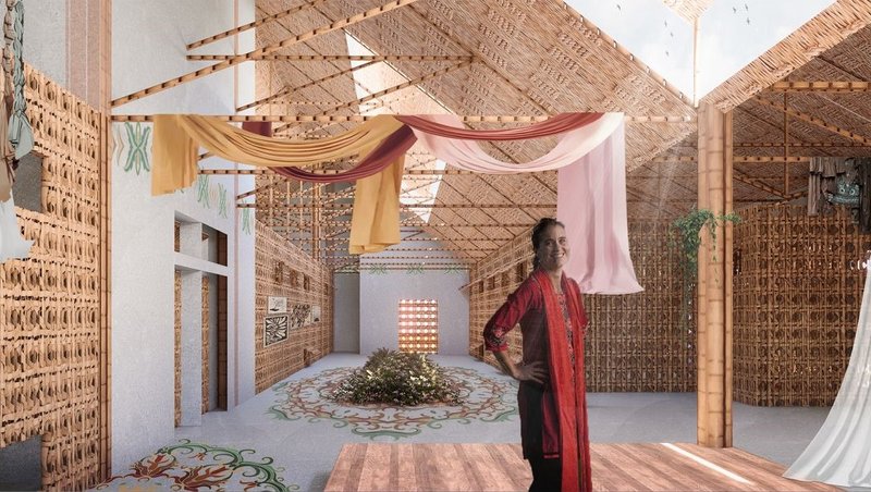 Welcoming interior space designed for community and resilience.