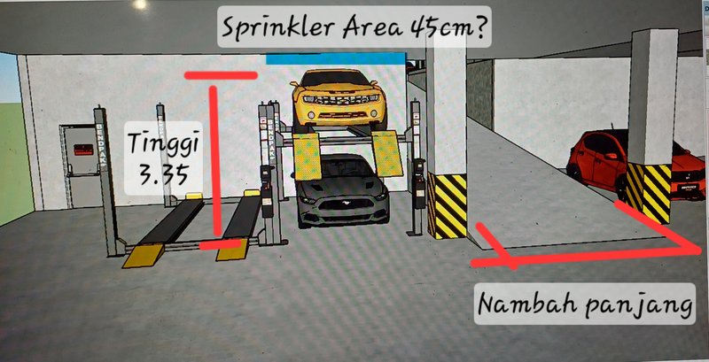Entrance to Basement Area from Ground Floor ( Parking system using Bendpak car hydraulic to save space).