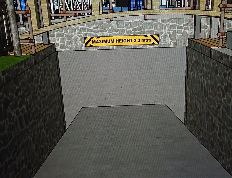 Maximum height for car to enter the Basement Area