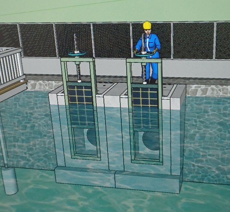 Water Gate Area - Main water supply to Fish Farm Area