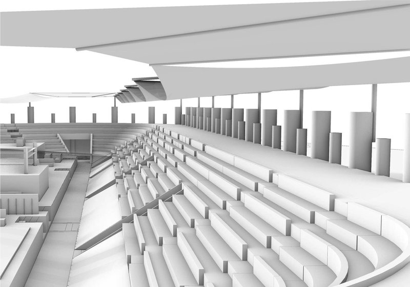 Modern Colosseum seating with unobstructed views for spectators.