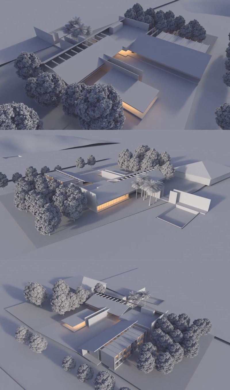 Architectural model showing project integration with nature.