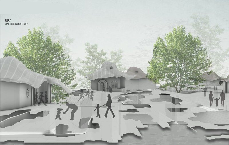 Wooden structures bring Hyde Park's mythical tales to life.