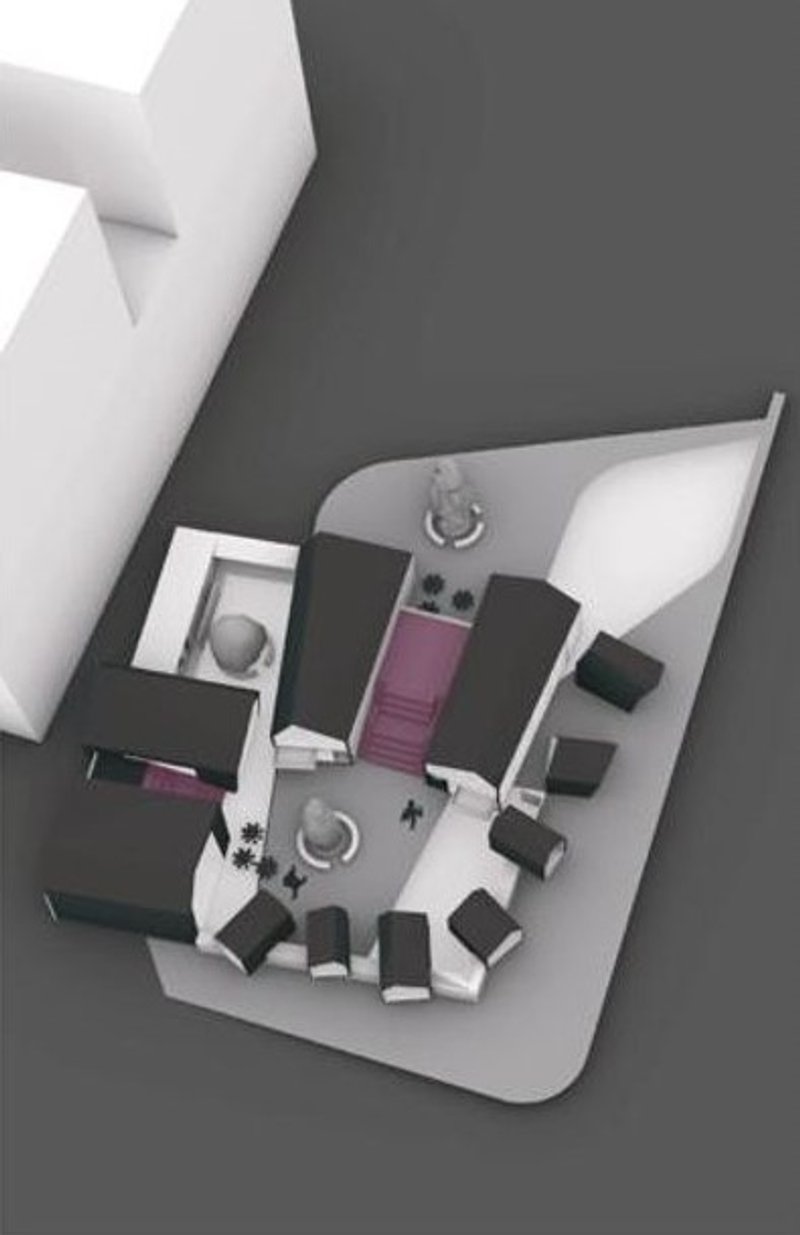 Bird's-eye view of DreamVision’s integrated school and community spaces.