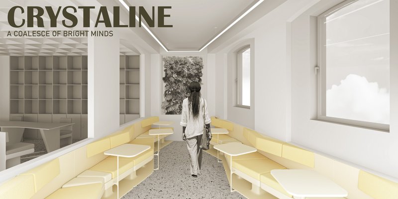 Interior visualization of the coworking office zone 3