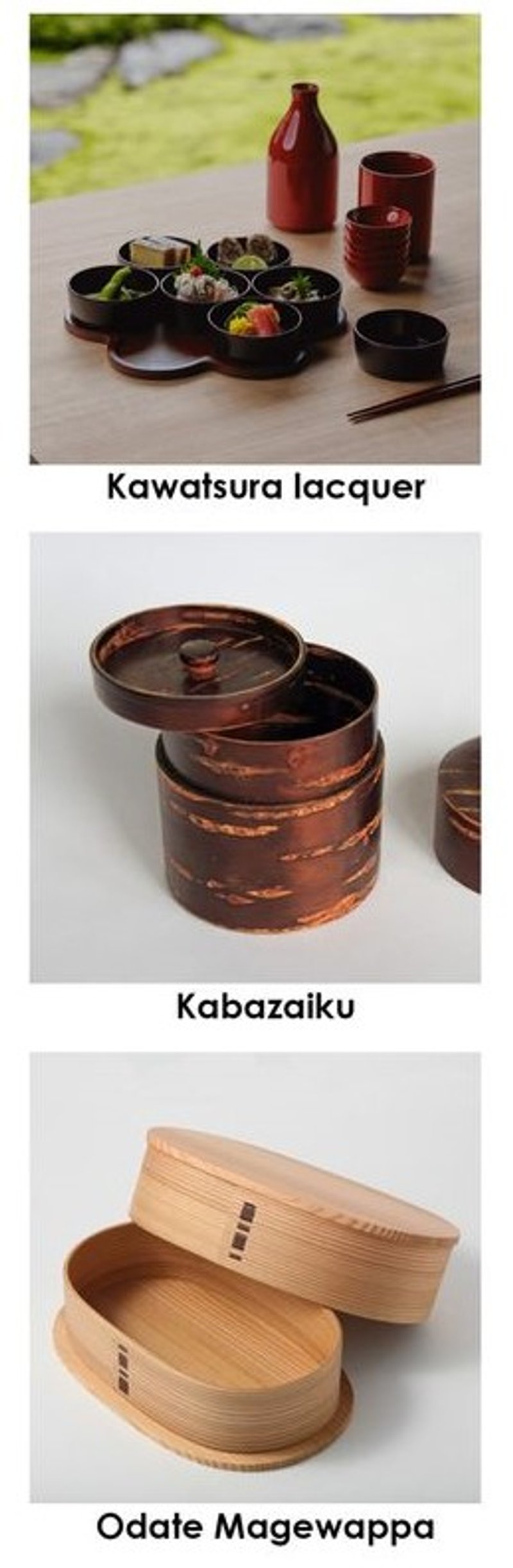 Kawatsura lacquerware dining set.