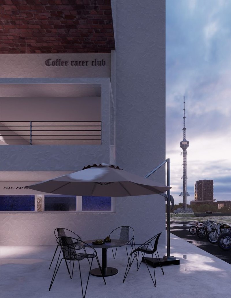 Brewed's terrace: Coffee, cafe racers, and Brasilia views.