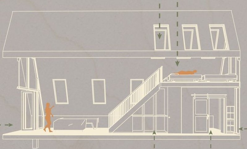 Apex Lodges: Section view showcasing adaptable design.