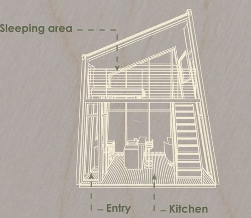Apex Lodges: Axonometric view of efficient layout.