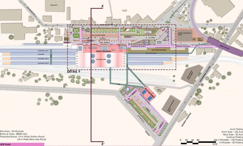 Jaipur Railway Station: Detailed site plan of the proposed redevelopment.