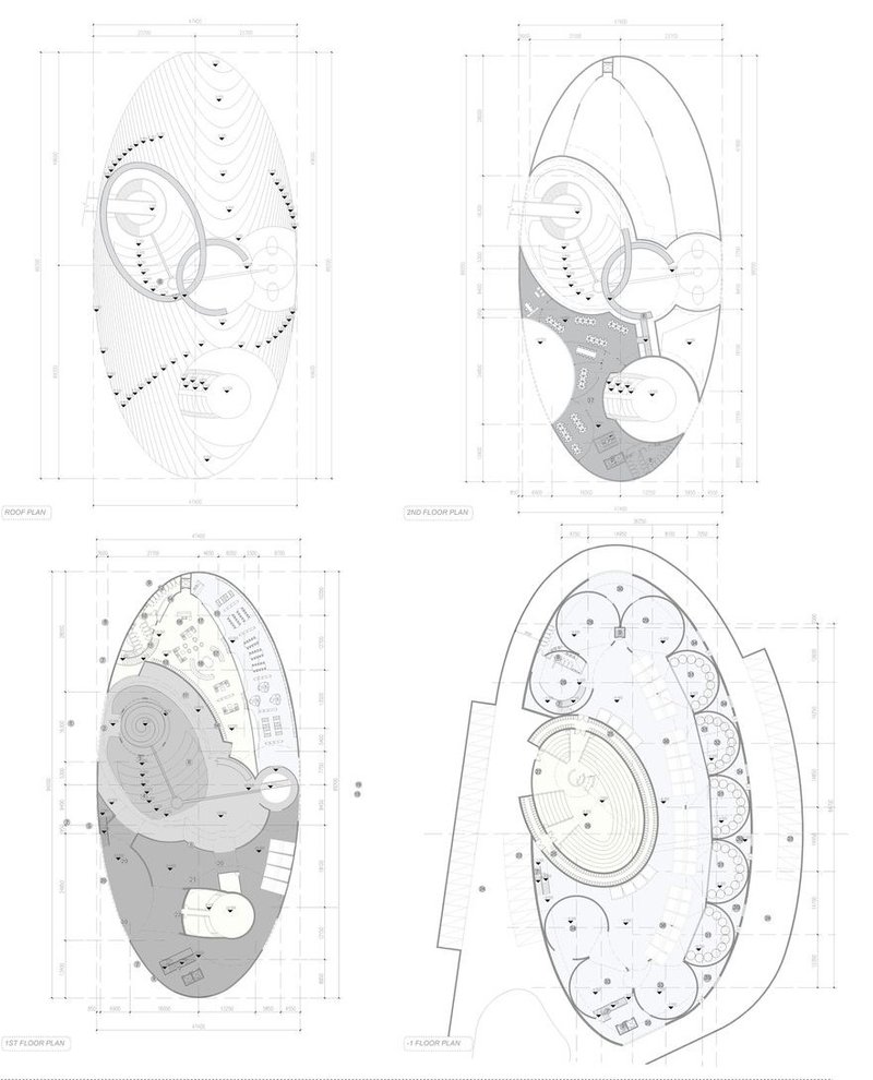 Detailed architectural floor plans of the innovative winery.