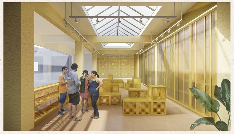 Bright, inviting space for community interaction.