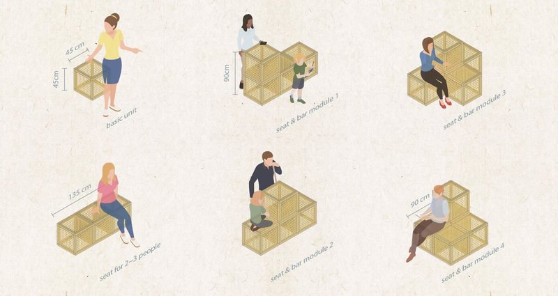 Modular seating arrangements for versatile space use.