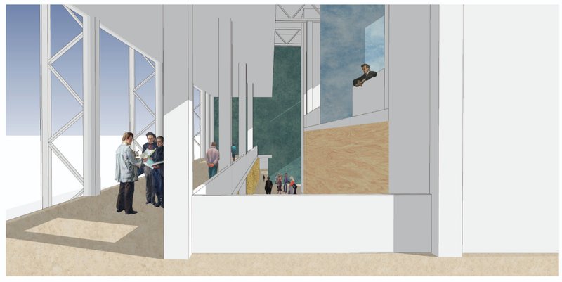 Layered interiors support spontaneous exchange—where design conversations unfold in light-filled corridors.