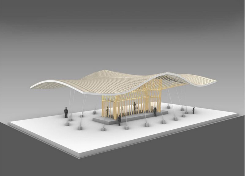 Bamboo Tree Pavilion by Pranav Raghavan – A modular parametric structure capturing natural flow in an urban setting.&nbsp;View project