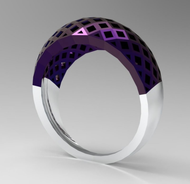Ring by Robert Rodriguez – A mathematically inspired jewelry piece reflecting wearable parametric design.&nbsp;View project