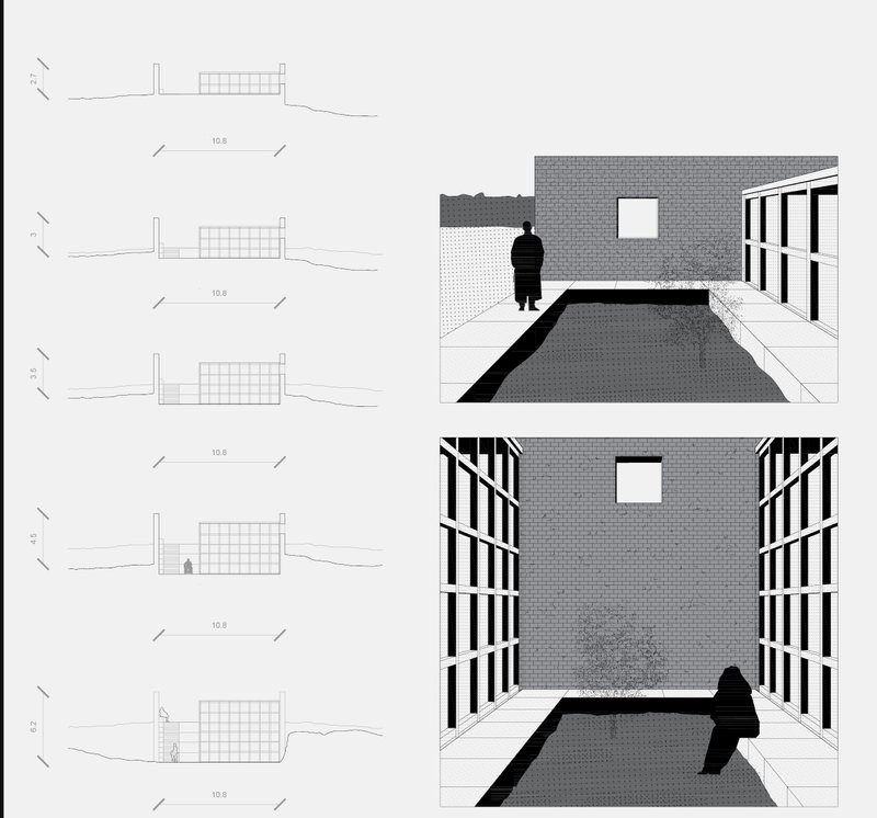Level transitions illustrate the emotional journey embedded in the architecture.