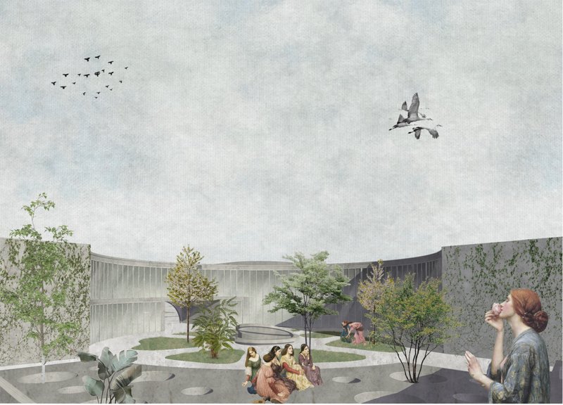 A serene green core—designed for reflection, interaction, and emotional well-being.