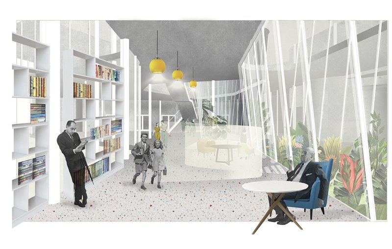 A light-filled reading space promoting quiet thought, connection, and the healing rhythm of daily life.