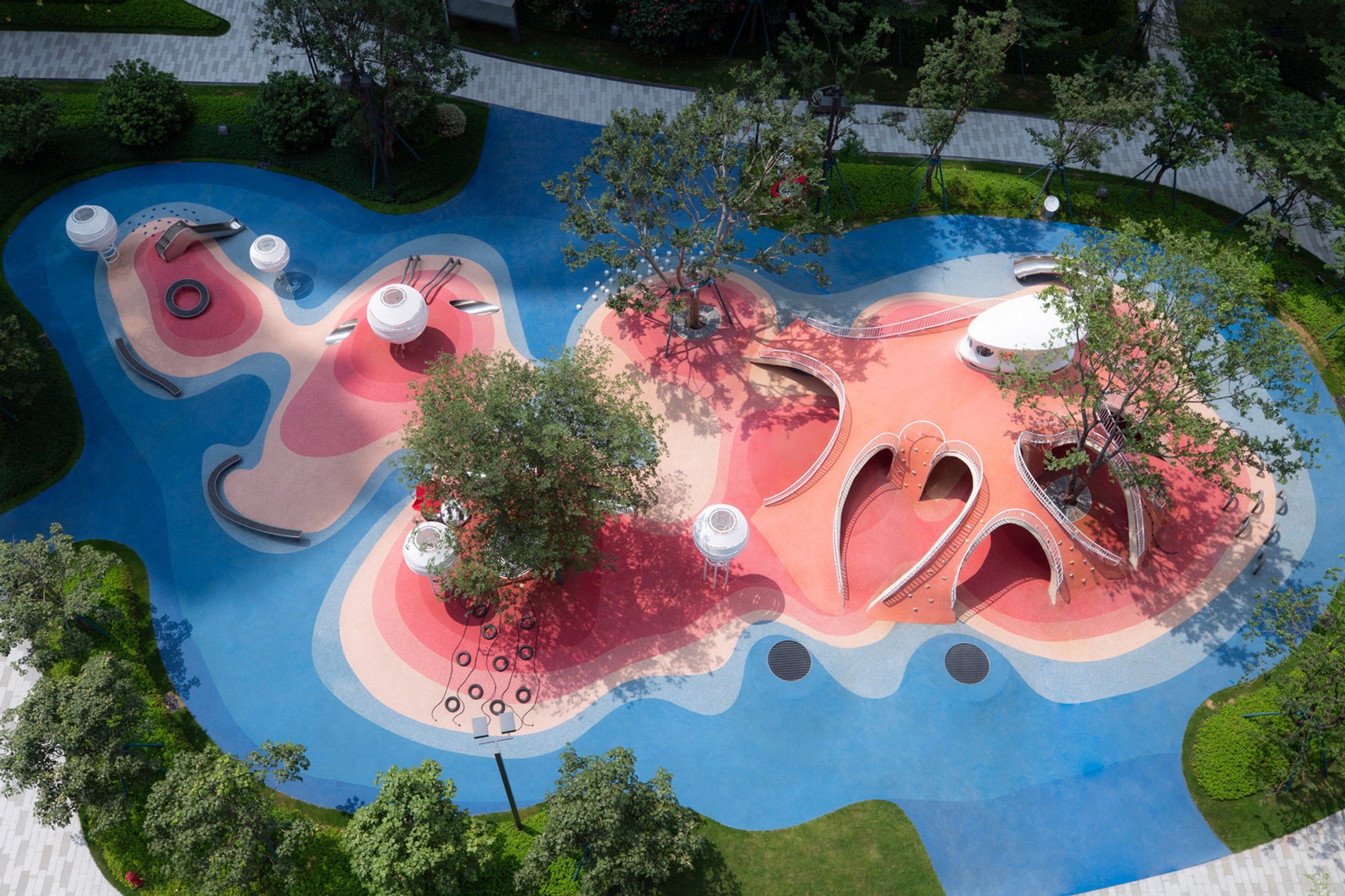 Red Dunes Playtopia by Xisui Design: A Sustainable Playground Integrating Nature and Innovation