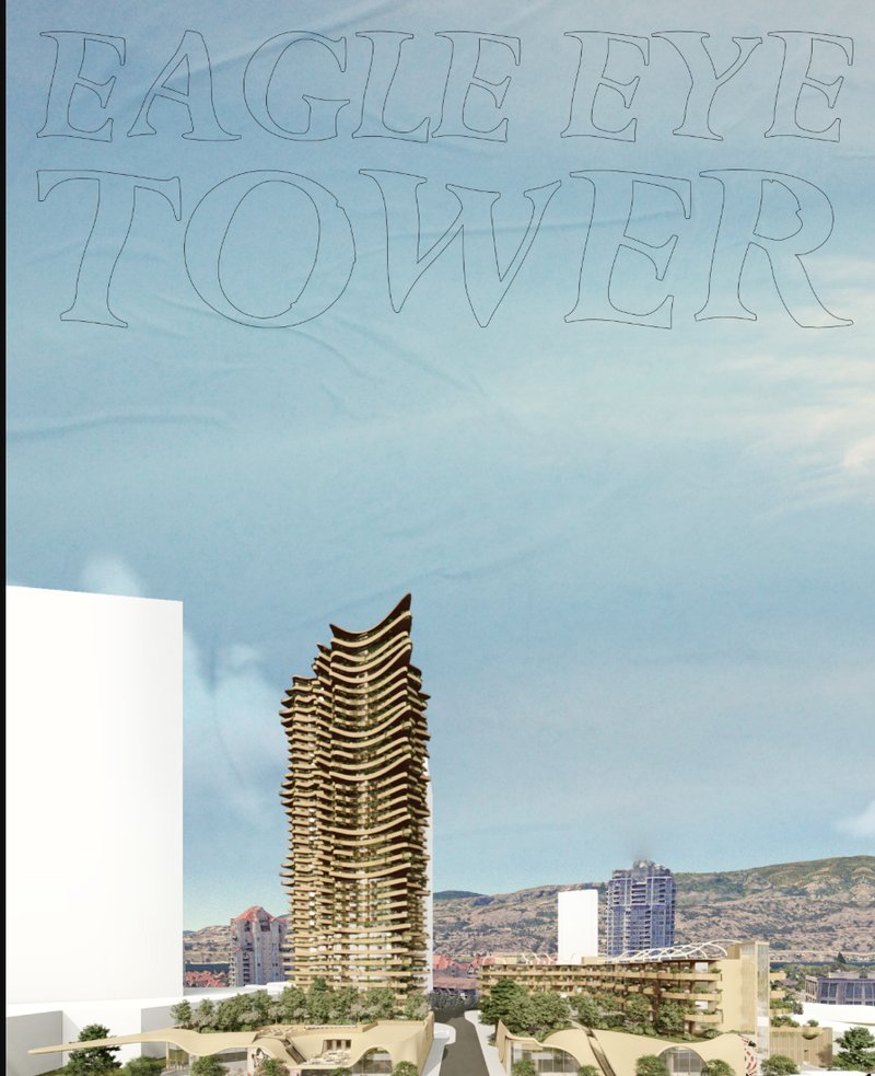 &nbsp;Eagle Eye Tower rises as a sculptural mass timber landmark inspired by the waves of Okanagan Lake.