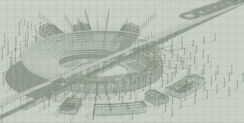 Circular layout with surrounding microambients visualizes the integrated architectural and botanical systems.