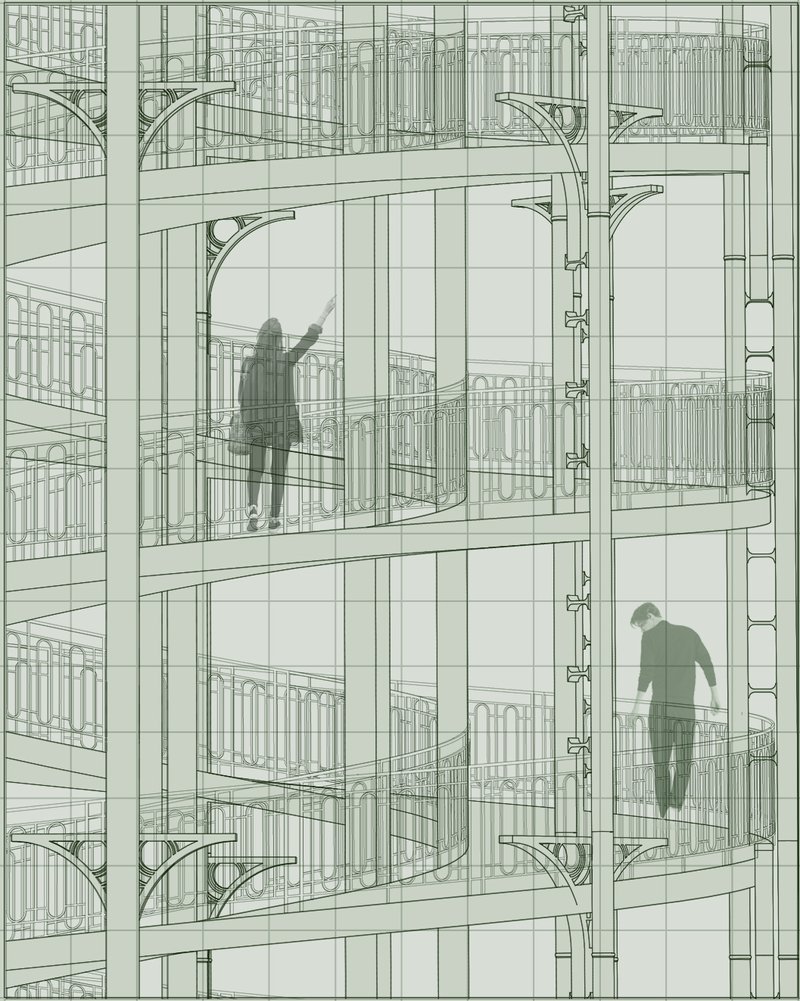 A dynamic spiraling structure that celebrates water collection and visitor interaction with the cycle of nature.