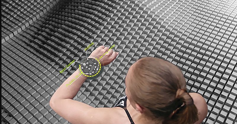A wearable holographic clock lets users navigate and transform space, personalizing their habitat in real-time.