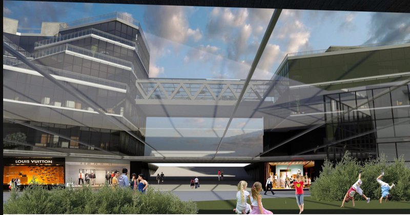 A dynamic open courtyard connects retail, leisure, and social zones—encouraging interaction among diverse users in a unified public space.