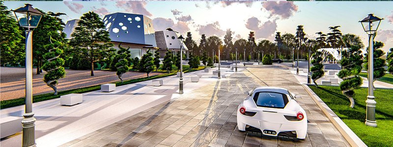 A textured promenade blends modern infrastructure with natural softness, emphasizing the fusion of land and architecture.