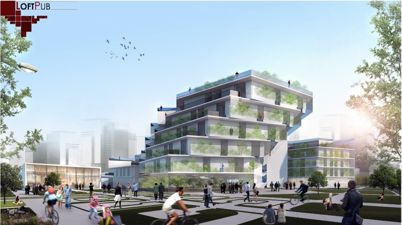 A stepped green terrace design integrates nature with housing to foster social interaction and sustainable living.