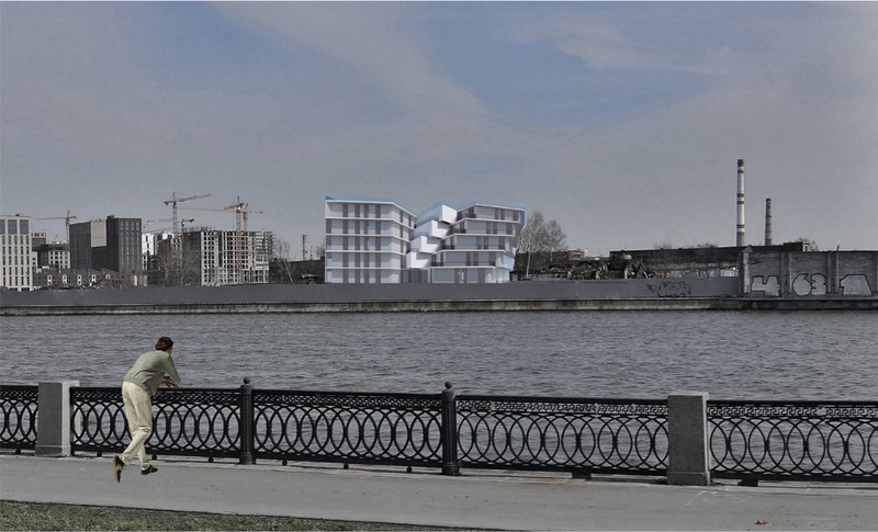 Positioned on a former industrial site, LoftPub reclaims waterfront brownfields with a bold and futuristic housing vision.