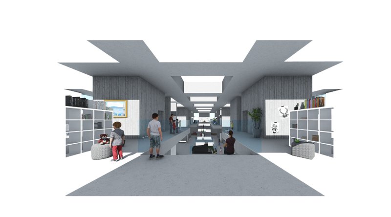 An open-plan learning space flooded with daylight, designed to encourage curiosity, community, and shared exploration.