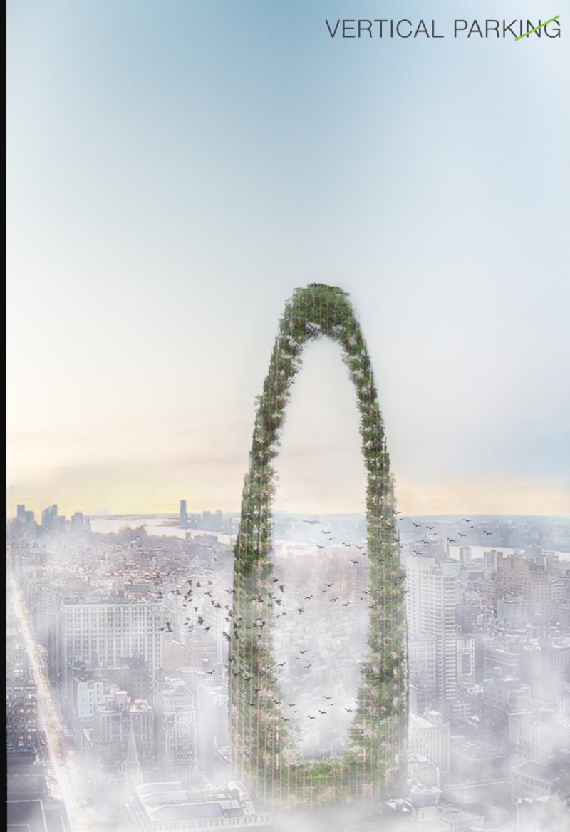 A visionary green loop tower reshaping the urban skyline with vertical ecology.