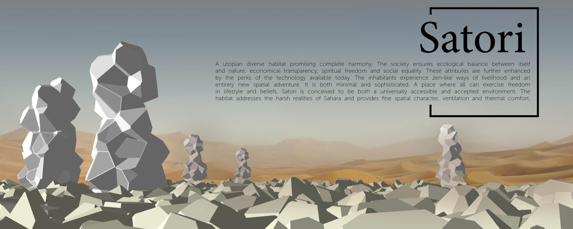 Satori: A Futuristic Sustainable Habitat in the Heart of the Desert