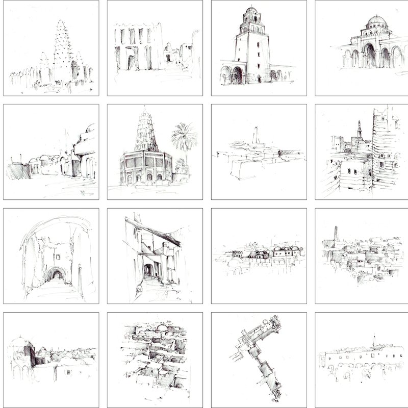 A study of vernacular desert forms and structures that inform the design logic of the Extreme Habitat proposal.