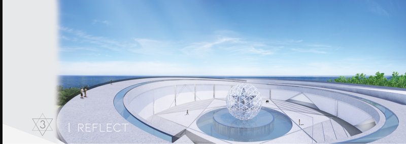 Centered around sacred geometry, the open-air space invites deep reflection and alignment with universal truths.