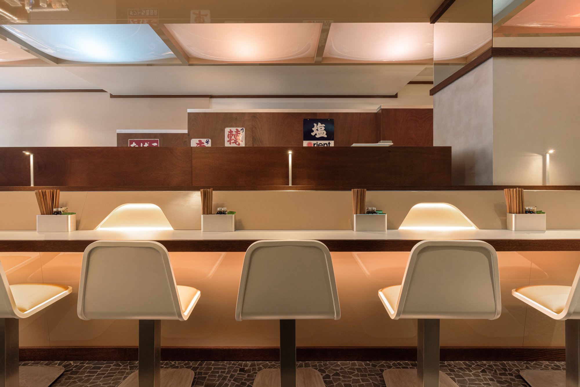 Futuristic Japanese Restaurant Interior Design: Matsuri by Rudy Guénaire in Paris